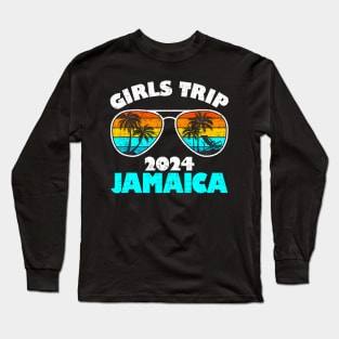 Girls Trip Jamaica 2024 Beach Womens Weekend Birthday Squad Long Sleeve T-Shirt